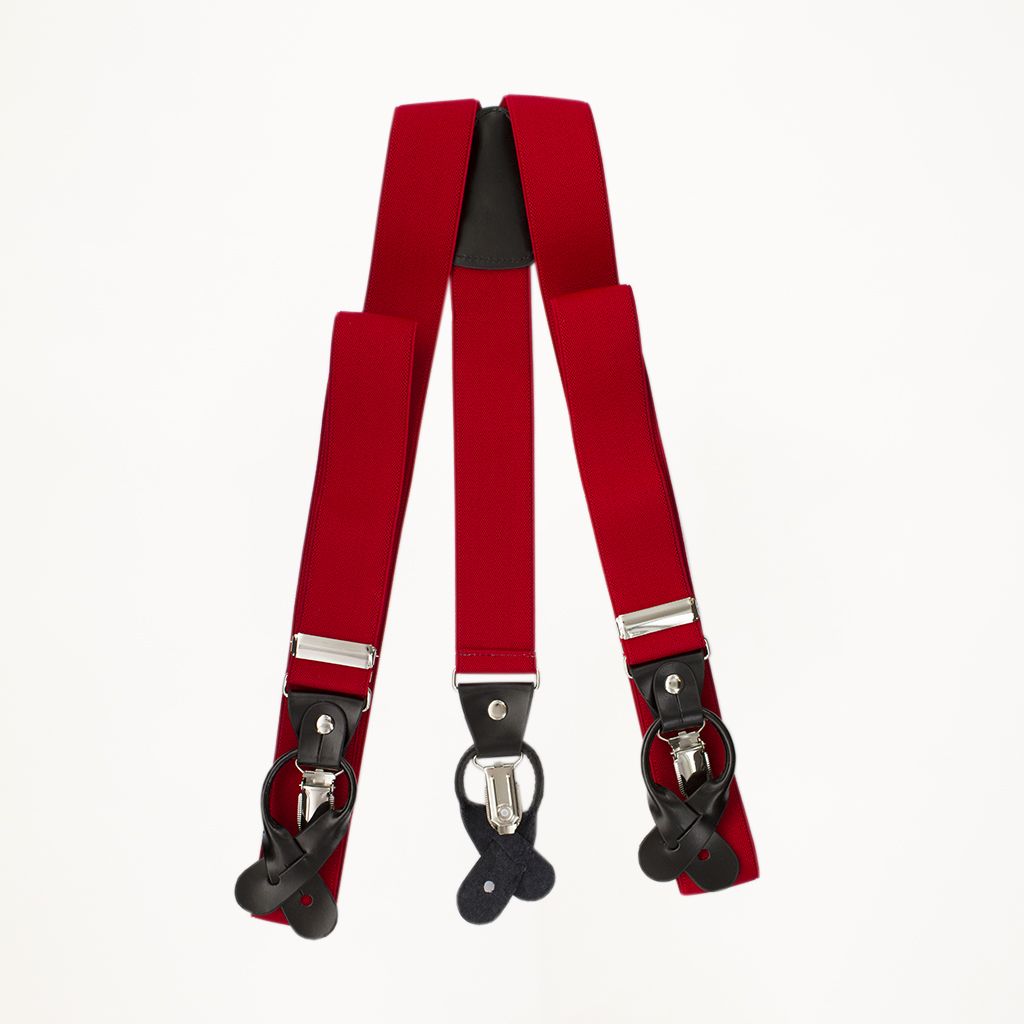 Red Button And Clip Suspenders For Purchase