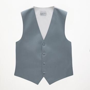 Ocean Blue Royal Blue Formal Vest and Tie set Four Button Full Back Vest 